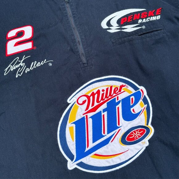 Vintage NASCAR Rusty Wallace #2 Short Sleeve Shirt Embroidered CHASE Blue Large - Picture 3 of 8